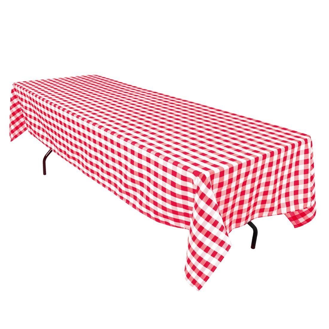 8 ft Tablecloth Red & White Checker - Image 2