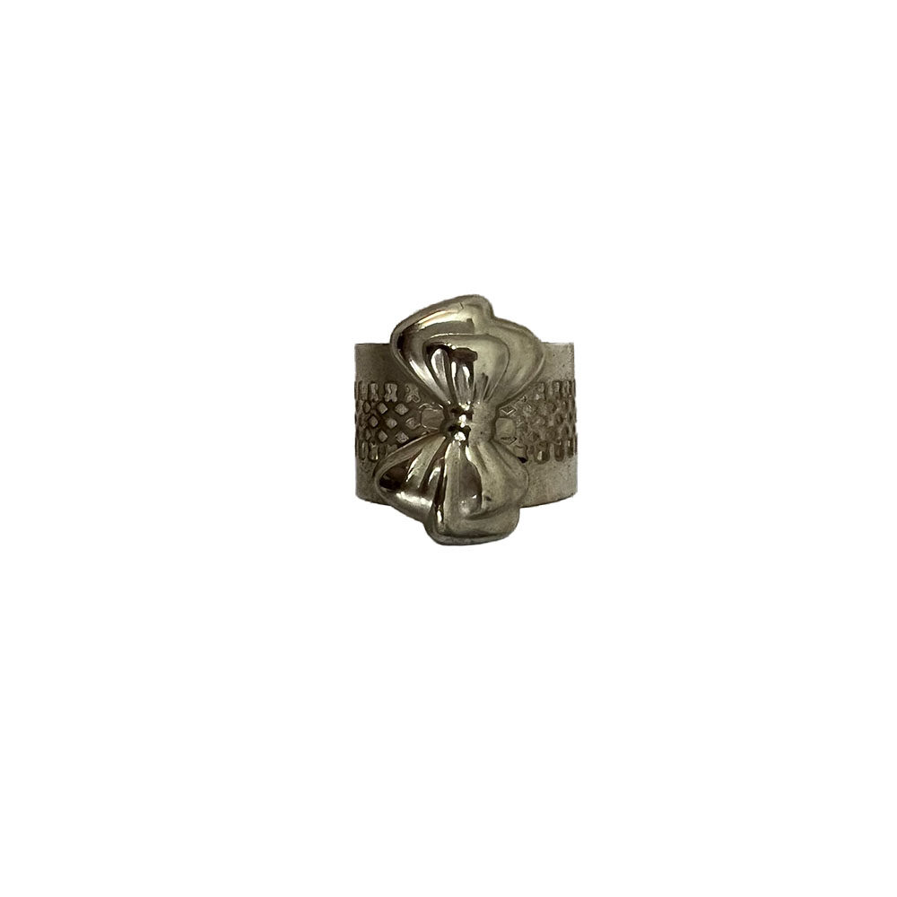 Silver Napkin Rings with Ribbon