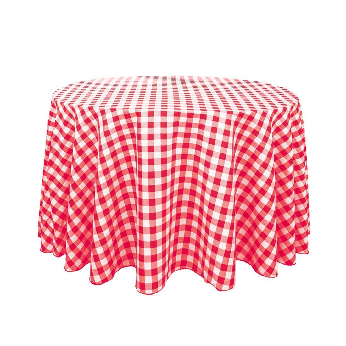 120 in. Round Tablecloth Red & White Checker