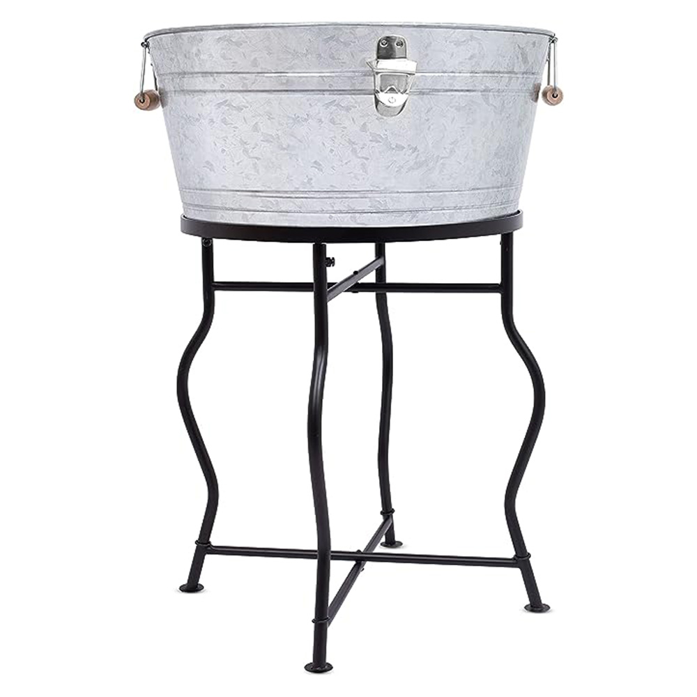 Galvanized Beverage Tub with Stand 13 Gallons - Image 2