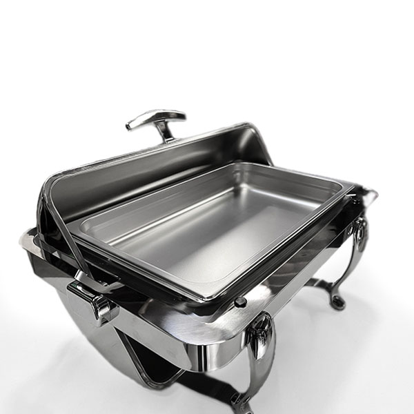 High Polished Roll Top Chafer Dripless 8 Qt. Open Top Rentals