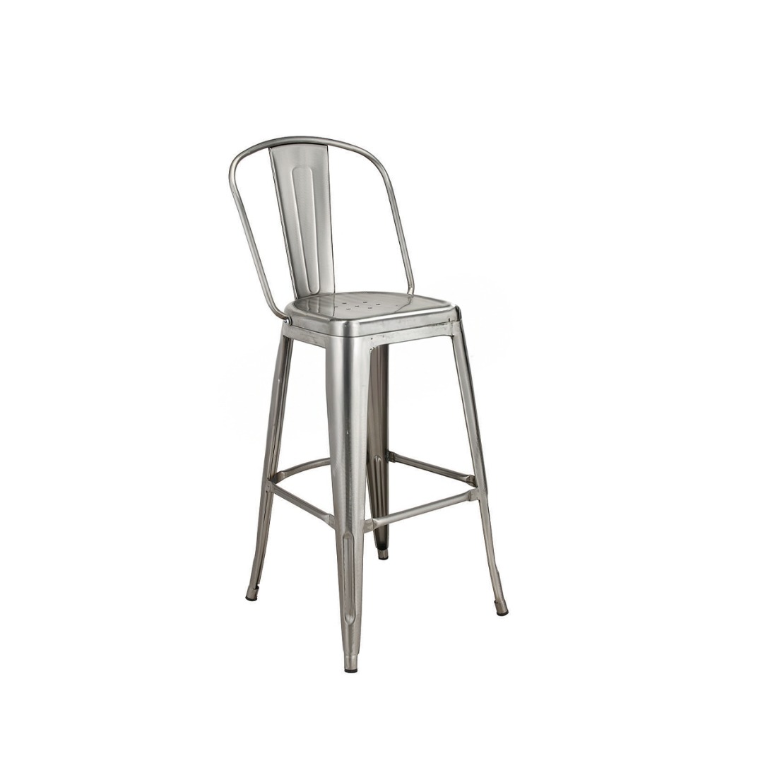 Foundry Barstool - High Back - Gunmetal Rental
