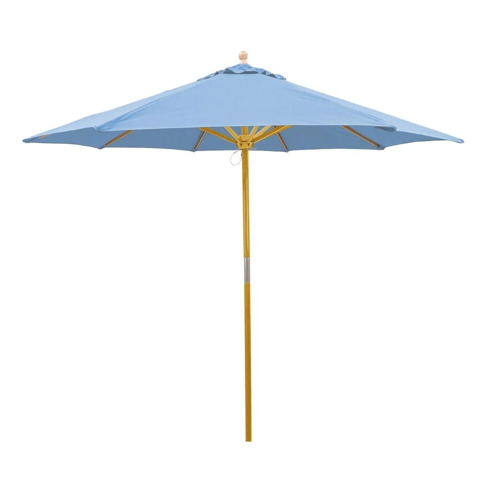 Air Blue 9 ft. Light Wood Market Umbrella Rental