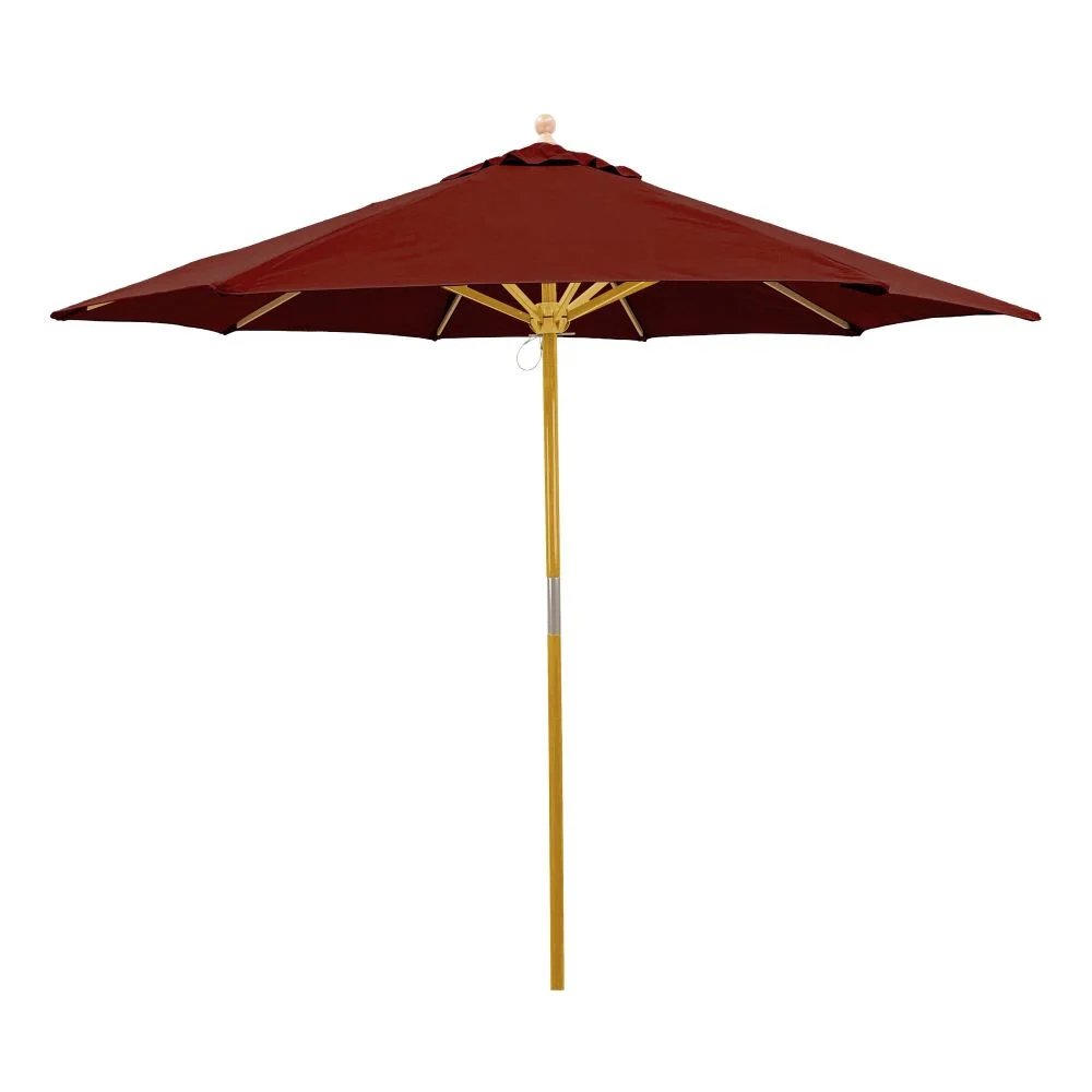 Bergundy 9 ft. Light Wood Market Umbrella Rental
