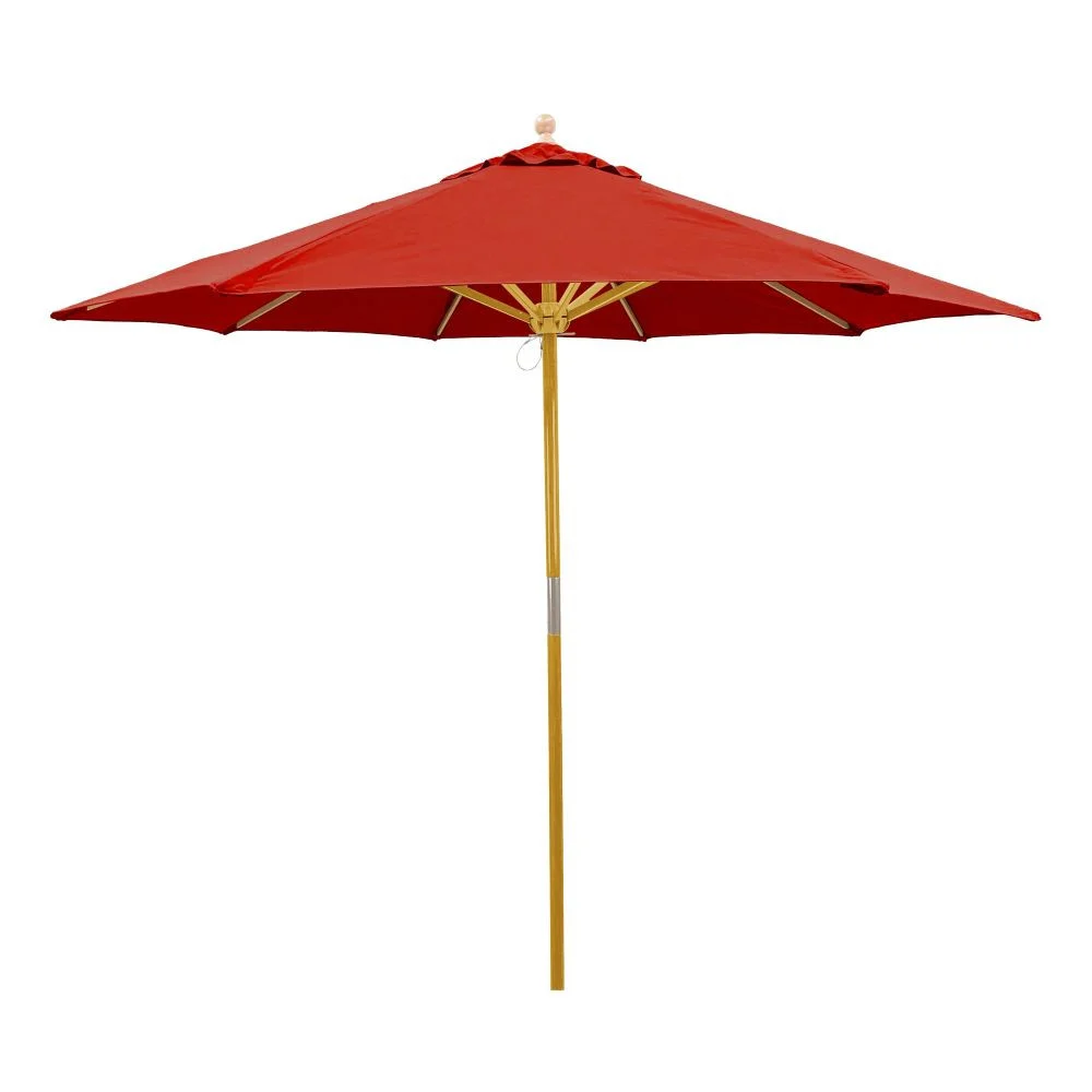 Jockey Red 9 ft. Light Wood Market Umbrella Rental