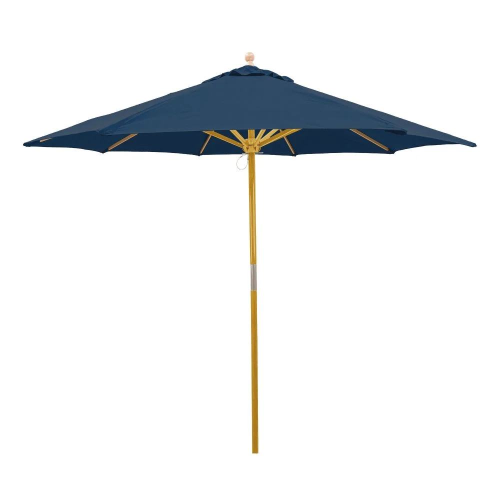 Navy 9 ft. Light Wood Market Umbrella Rental