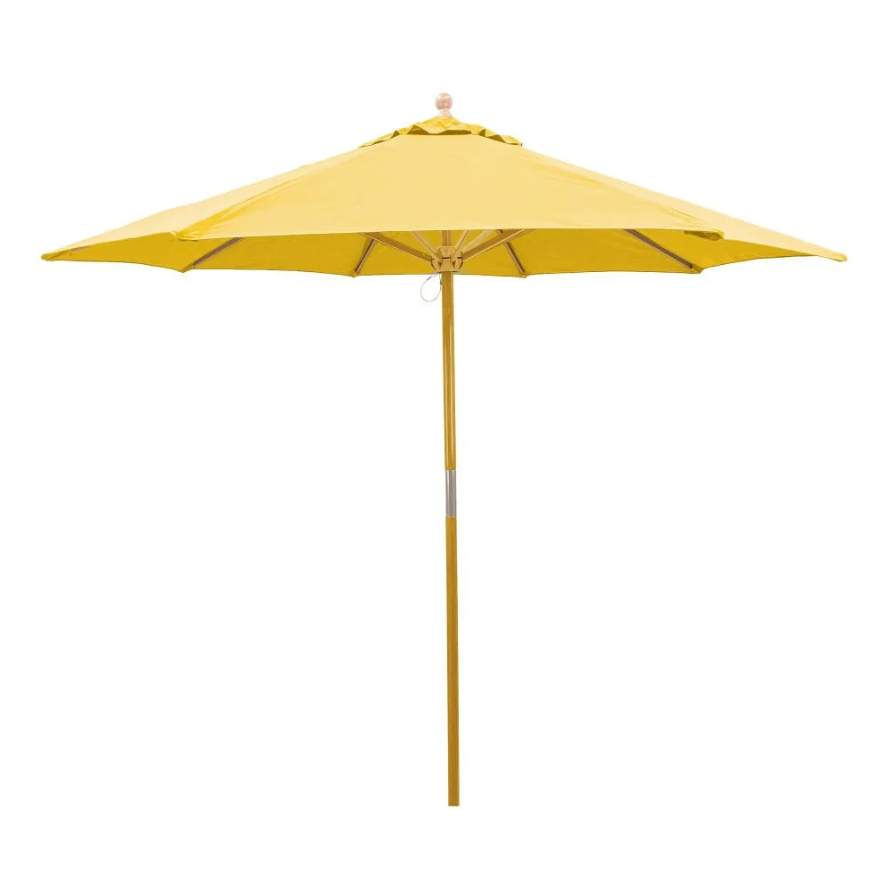 Sunflower Yellow 9 ft. Light Wood Market Umbrella Rental